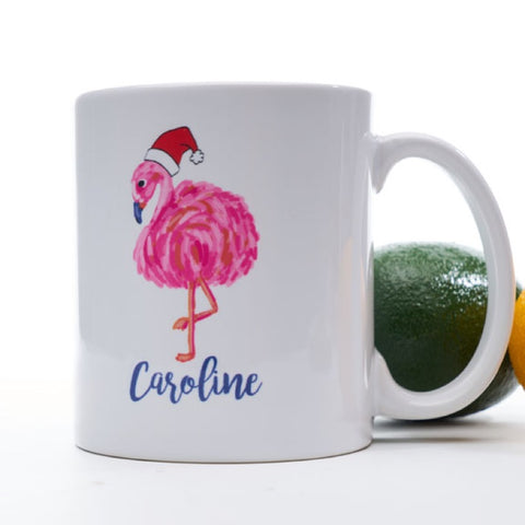 Personalized Christmas Flamingo Mug  
