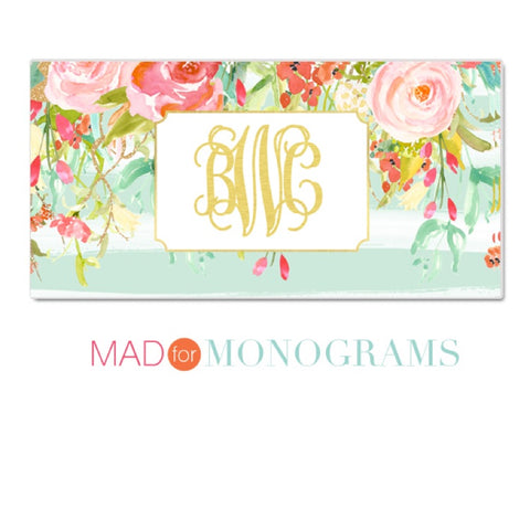 Monogram Floral Vanity Plate