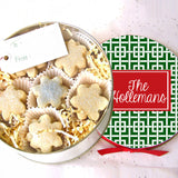 Personalized Patterned Christmas Cookie Tin  