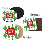 Monogrammed Initial Christmas Coasters  