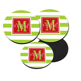 Personalized Striped Christmas Coasters  