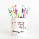 Personalized Floral State Mug