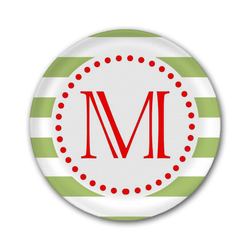 Personalized Modern Stripe Christmas Melamine Plate  