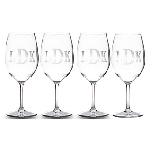 Etched Acrylic 12 oz. Stemless Wine Glasses – The Monogrammed Home