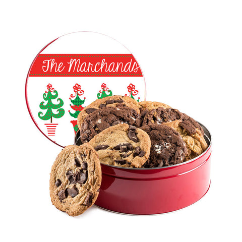 Personalized Christmas Tree Cookie Tin  