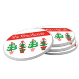 Personalized Christmas  Tree Coasters 