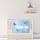 Personalized Airplane Baby Blanket  