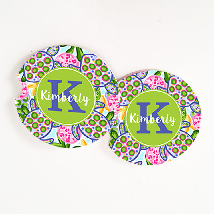 Personalized Car Coasters Mad For Monograms
