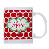 Personalized Red Polka Dot Christmas Mug  