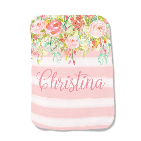 Personalized Floral Burp Pad