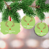 Personalized Antler Ornament  