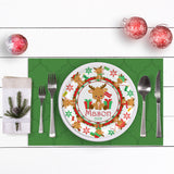 personalized reindeer plate with name Christmas
